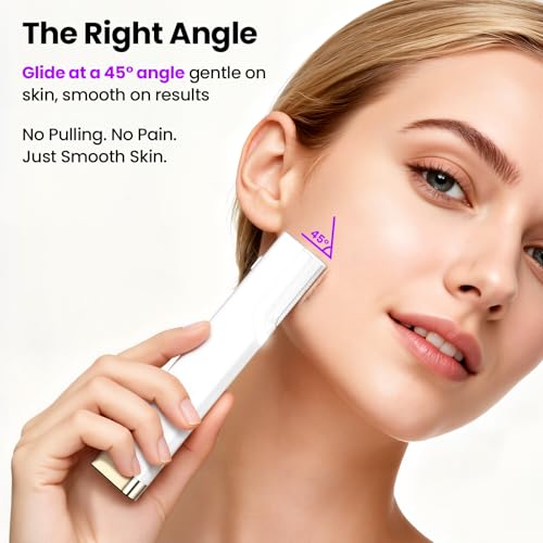 Dermaplane Razor for Women Face with 10 Replacement Blades, 3 Adjustable Speeds, Gentle & Painless Peach Fuzz Remover for Smooth Skin£¬Built-in LED Light Dermaplane Razor Eyebrow Trimmer