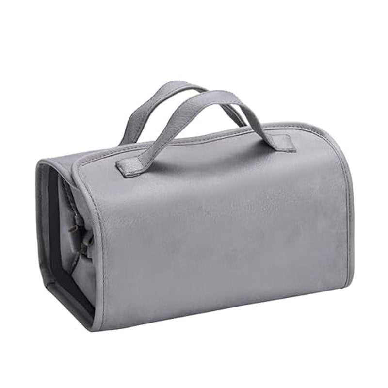 4 in 1Portable Makeup Bag with 4 Detachable Transparent Compartments - Waterproof Leather Foldable Large-Capacity Travel Cosmetic Organizer