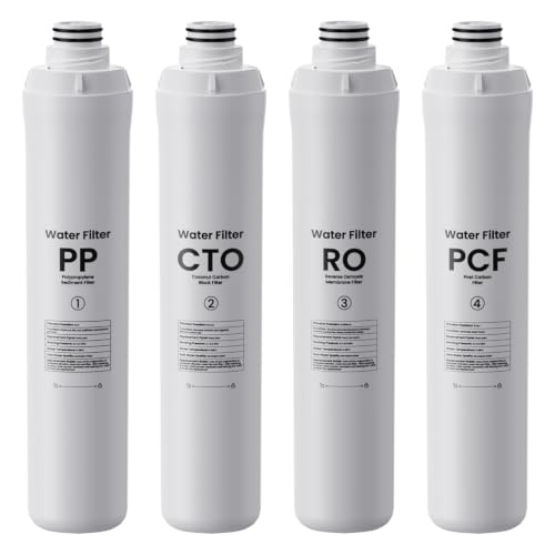 Colidier 4 Pack Water Filter Set for Bluevua RO100ROPOT & UV Systems