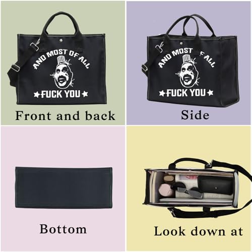 BWWKTOP Captain Spaulding Cosmetic Makeup Bag Horror Movie Inspired Gifts And Most Of All Fu*k You Zipper Pouch Bag For Movie Fans (And Most BG)