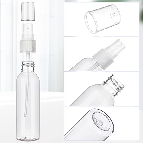 Mini Travel Spray Bottles 2 Oz Set - Clear Plastic Refillable Dispenser - 100 Pack