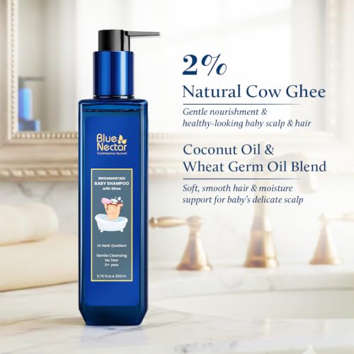Gentle Baby Shampoo with Ghee - No Tear Natural Hair Cleanser for Newborns & Kids