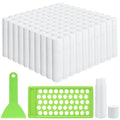 200 Pcs Lip Balm Tubes 5g Empty Plastic Lip Gloss Balm Containers with Filling Tray and Spatula, White Empty Chapstick Tubes for DIY Homemade Lipsticks, Solid Perfume