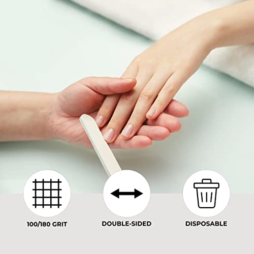 ForPro O-Files Foam Board Nail Files 100/180 Grit, White - 100 Count Disposable