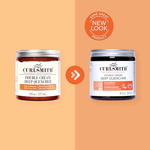 Curlsmith Double Cream Deep Quencher - Hydrating Curl Mask for All Types, 8 oz - Vegan & Cruelty-Free