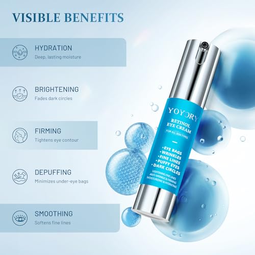 Retinol Eye Cream for Dark Circles & Wrinkles - Hydrating Under Eye Treatment 0.67 fl oz