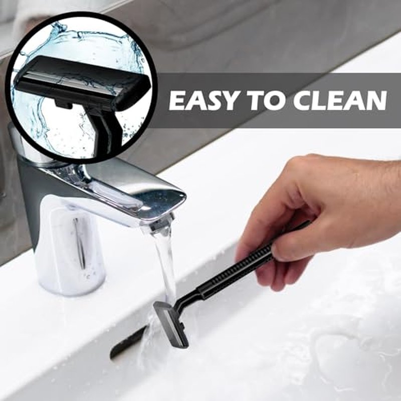 240 Pack Disposable Twin Blade Razors Individually Wrapped, Clear Safety Cap£¬ Multipurpose Portable Shave Razor for Man Woman Bathing Hotel Travel (Black)