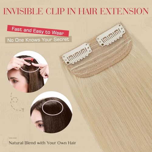 Rich Choices 8 Inch Bleach Blonde Clip-In Hair Extensions 2PCS for Thin Hair