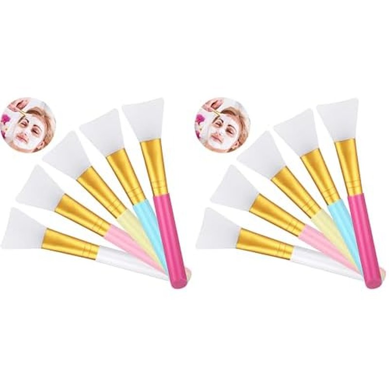 30 Pieces Silicone Face Mask Brushes Soft Silicone Facial Mud Applicator Clay Tools Face Mask Beauty Tools for Sleeping Mask, Mud Mask, Hairless Body Lotion and Body Butter, 5 Colors (Pack of 2)