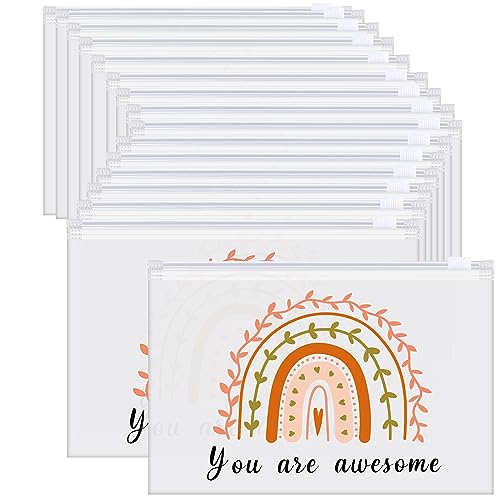Sweetude 150 Pcs Makeup Bags Inspirational Gifts Bulk for Women Cosmetic Bag EVA Mother Party Favor Thank You Gifts Teacher Nurse Rainbow Toiletry Pouch with Zipper(Rainbow)