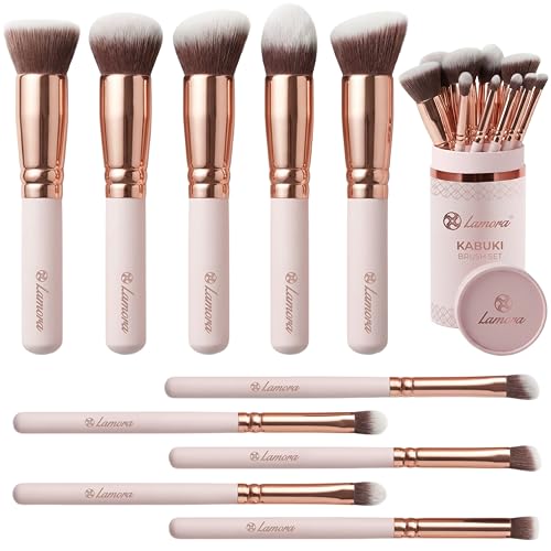 Lamora Makeup Brush Set - 10 Professional Face & Eye Brushes, Cruelty-Free