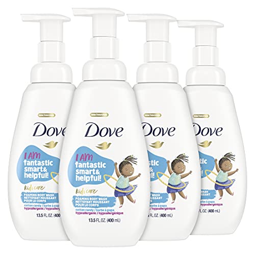 Dove Kids Foaming Body Wash Cotton Candy Pack of 4 - Gentle, Tear-Free Skin Care