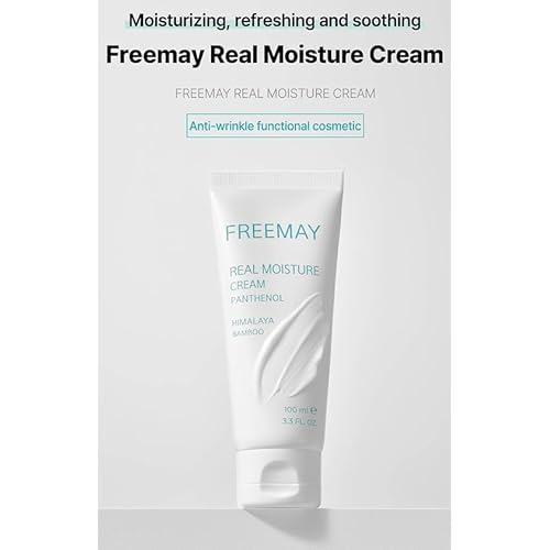 freemay Real Moisture Cream Set (100ml + 30ml), Korean Face Moisturizer for Hydration & Soothing, Vegan, Lightweight, Sensitive Skin Friendly