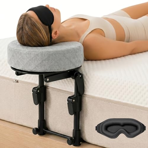 Freebody Adjustable Massage Headrest for Bed - Grey, 18-Inch Height Support