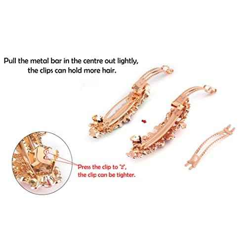 Yusier Large Pearl Hair Accessories Metal Vintage Hair Barrettes French Double Clasp Barrettes Decorative Hair Clasps Accessories for Women Girls (Large 01)