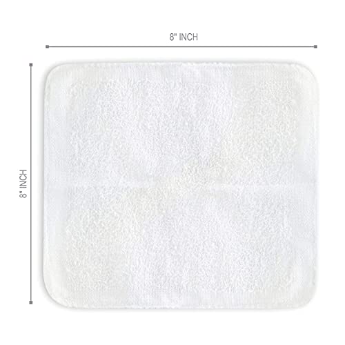 Eucalyptus Scented Pre-Moistened Cotton Towels - Pack of 25, 8x8 Inches, Hot or Cold Use