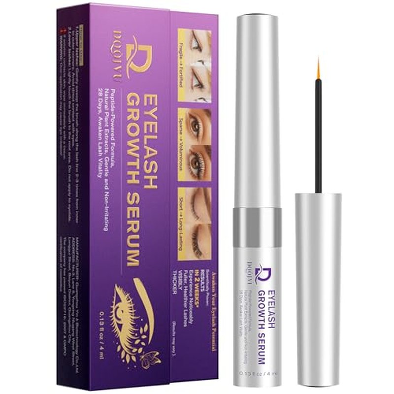 Eyelash Growth Serum for Longer Thicker Lashes, Natural Vegan Lash Enhancer, Safe for Sensitive Eyes, Gifts for Women Girlfriend, 4ml (0.13Fl Oz) Silver