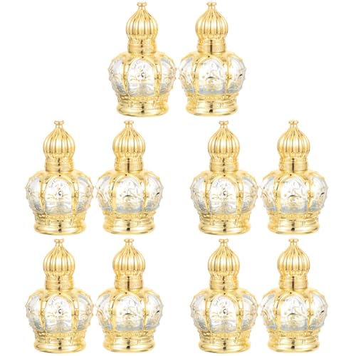 Housoutil 10 pcs Refillable Sample On Container,Vintage Perfume Bottles Middle Eastern Style Glass Roll on Bottles for Essential oils£¬10ml