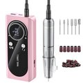 Electric Nail Drill Machine 45,000RPM - Professional Electric and Rechargeable Nail Drill with LCD Display, 6 Bits and 30 Sanding Bands, Low Heat Quiet E-File for Acrylic Gel Nails V9-3