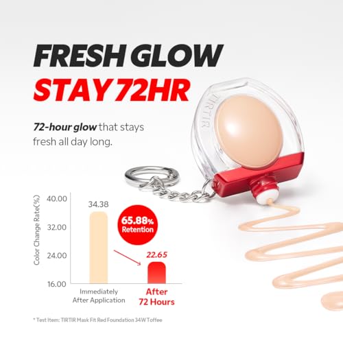 [*Mini Size*] TIRTIR Mask Fit Red Foundation | 72H Lasting Skin-Fit Korean Makeup with Skin-fit Satin Finish & Wide Shade Range, #21N Ivory, 0.34oz