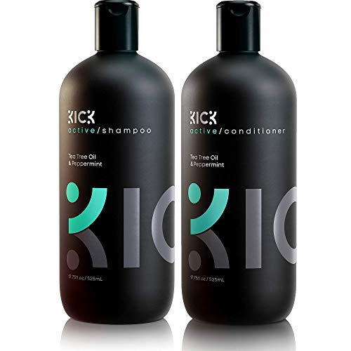 Men's Tea Tree & Peppermint Shampoo & Conditioner Bundle for Dandruff & Hair Loss