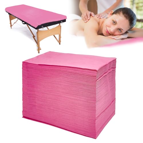 Pink Disposable Massage Table Sheets 31x71in Non-Woven Bed Cover for Spa & Salon