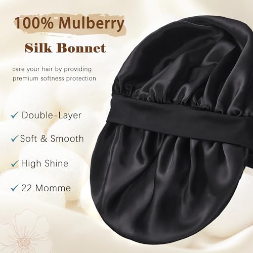 Mulberry Silk Sleep Bonnet Set D - Women’s Luxury Hair Protection