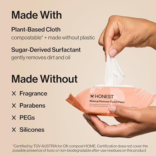 Honest Beauty Extreme Length Volumizing Clean Mascara + Cleansing Makeup Remover Facial Wipes Bundle | Safe for Sensitive Skin and Eyes | 0.27 fl oz, 30 Count