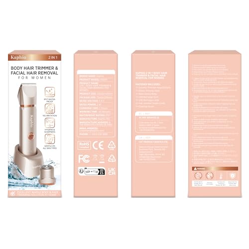 Bikini Trimmer for Women Pubic Hair: 2 in 1 Electric Razors for Women - Rechargeable Electric Shaver - IPX7 Waterproof Lady Shaver for Travel & Shower Use in Summer