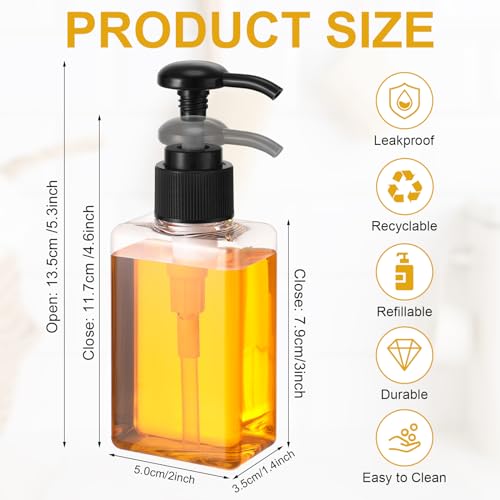24 Pack Travel Pump Bottles - 3.4 oz Refillable Dispenser Containers