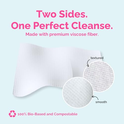 Elizabeth Mott Thank Me Later Disposable Face Towels ? 100% Biobased Facial Washcloths for Cleansing, Makeup Removal & Skincare ? Ultra-Soft, Lint-Free, Extra Absorbent for Sensitive Skin ? 50 Count