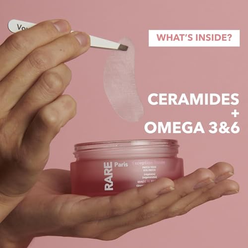 RARE Paris - Exception Ros?e - Regenerating Under Eye Patches - Hydrating & Brightening - With Ceramides & Omega-3 & 6 - Brightening, Firming & Revitalizing - Multi-Active Serum Formula - 30 Pairs