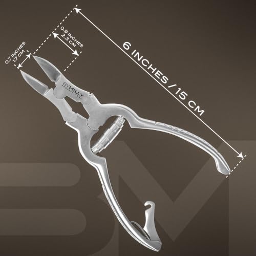 Heavy Duty Nail Clippers for Thick Toenails - Silver, Hammer Forged, Ergonomic Design