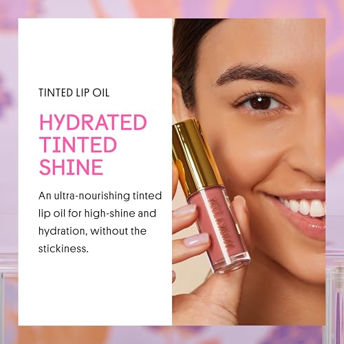 Winky Lux Luscious Barely There Sheer Tinted Lip Oil - Hydrating Lip Gloss Tint, Cool Pink Glossy Lip Balm, Juicy Non Sticky Long Lasting Formula, Infused with Jojoba Oil & Soft Vanilla Scent
