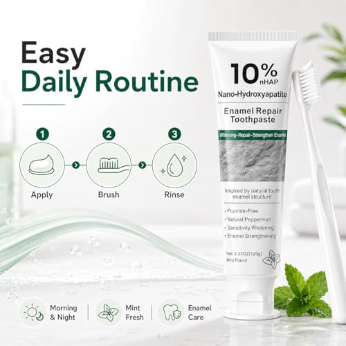 Nano Hydroxyapatite Toothpaste 10% - Fluoride Free, Sensitive, Brightening 3 Pack Variation 3