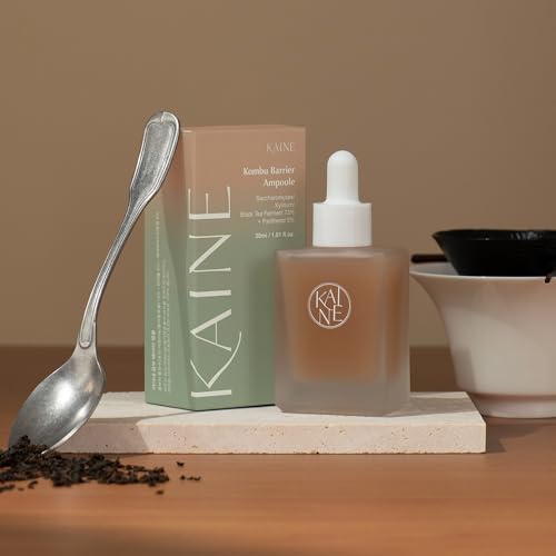 KAINE Kombu Barrier Ampoule | Moisturizing Serum with 73% Fermented Kombucha, 5% Panthenol, and Ceramide for Hydration and Skin Barrier Care, Korean Skin Care, 30mL/1.01 fl oz