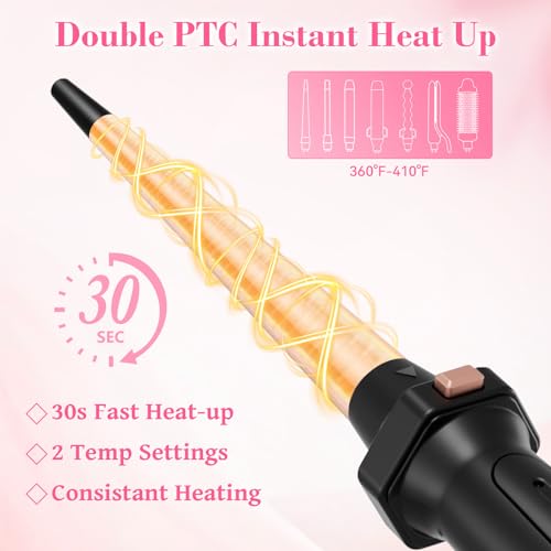 7-in-1 Curling Iron Set with Interchangeable Ceramic Barrels & Flat Iron