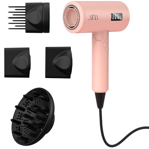Pink High Speed Hair Dryer with Diffuser Comb 2000W - Salon Professional, 110V
