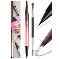 Microblading Eyebrow Pencil for Women, Waterproof Eyebrow Pen with Micro-Fork Tip & Precise Brush-Tip, Natural Hair-Like Brows, Long-Lasting Smudge-Proof Eye Brow Tint, Dark Brown,1 Pack