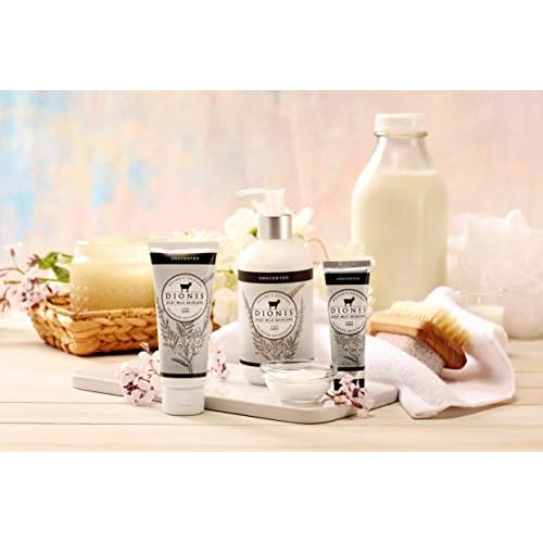 Dionis - Goat Milk Skincare Unscented Lotion (8.5 oz) & Hand and Body Cream (3.3oz) Bundle - Made in the USA - Cruelty-free and Paraben-free