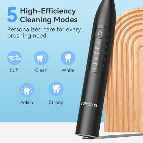 H2ofloss 2-in-1 Water Flosser & Electric Toothbrush Combo Set - Black