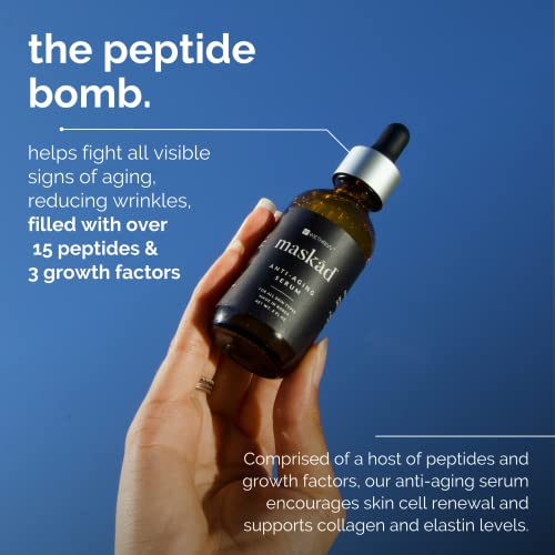 Anti-Aging Peptide Serum for Face - Hydrating Growth Factor Serum for Wrinkles & Fine Lines 2oz