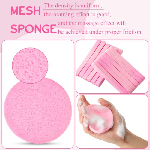 Pink Compressed Facial Sponges 600 Pcs for Cleansing & Makeup Removal - Spa & Esthetic Use