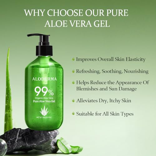 99% Pure Aloe Vera Gel Set - 4 Pieces - 2 pcs x 300g Aloe Vera Gel, 114g Aloe Gel & 45g Aloe Gel