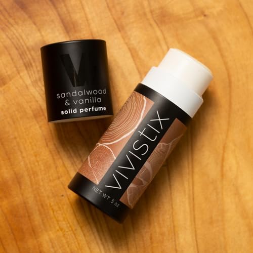 Vivistix Solid Perfume Stick - Sandalwood & Vanilla Travel Fragrance, Paraben-Free