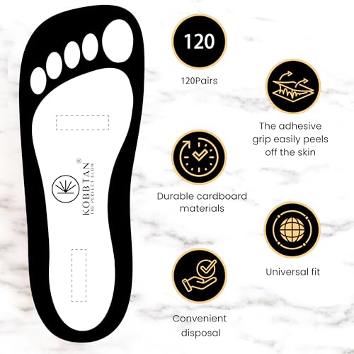 Black Disposable Spray Tan Feet Pads 120 Pairs Non-Slip for Sunless Tanning