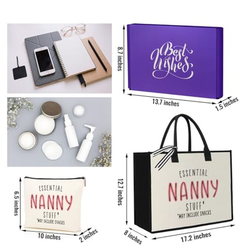 Grandma Gifts Nana Tote Bag and Makeup Bag