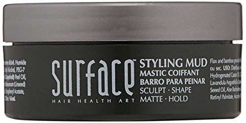 Men's Styling Hair Mud with Flax & Bamboo Fibers - Matte Finish, Flexible Hold - 2.25 oz