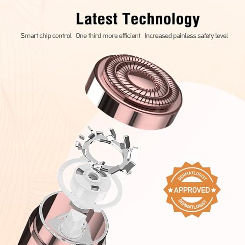SEIHAI Pink Rechargeable Facial Hair Remover for Women with 2 Replacement Heads