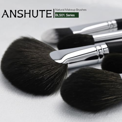 5-Piece Professional Natural Goat Hair Makeup Brush Set ? Face Brushes for Powder, Blush, Contour, Highlighting & Foundation. Super Soft Bristles, Variety of Brushes. Labled Brush Handle